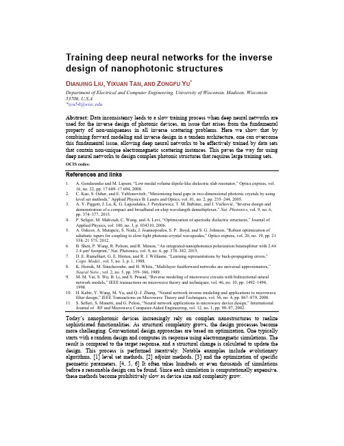 Training deep neural networks for the inverse design of nanophotonic structures