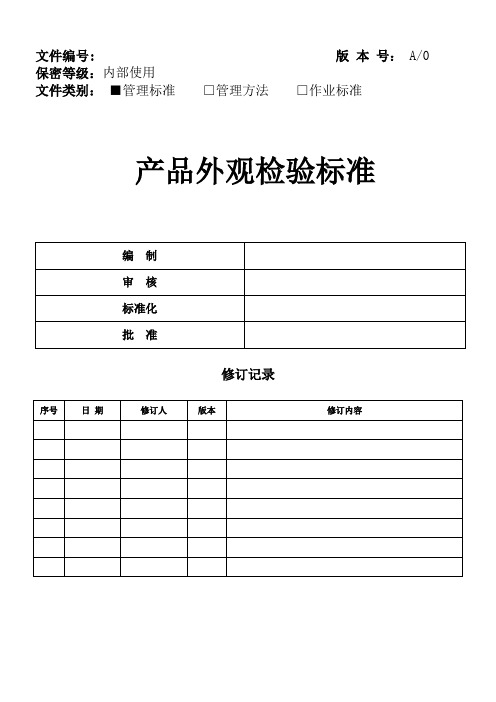 产品外观检验标准