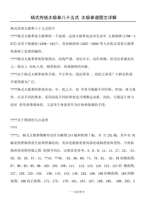 杨式传统太极拳八十五式_太极拳谱图文详解