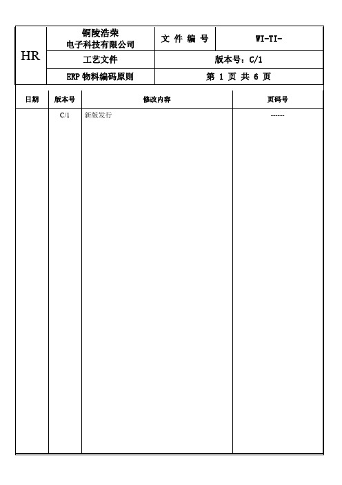 ERP物料编码原则