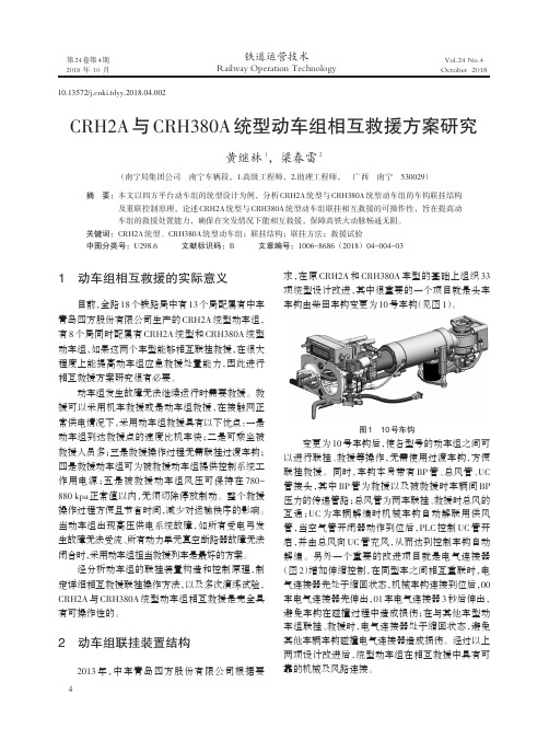 CRH2A与CRH380A统型动车组相互救援方案研究