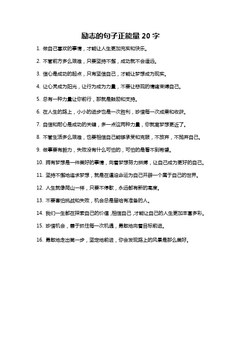 励志的句子正能量20字