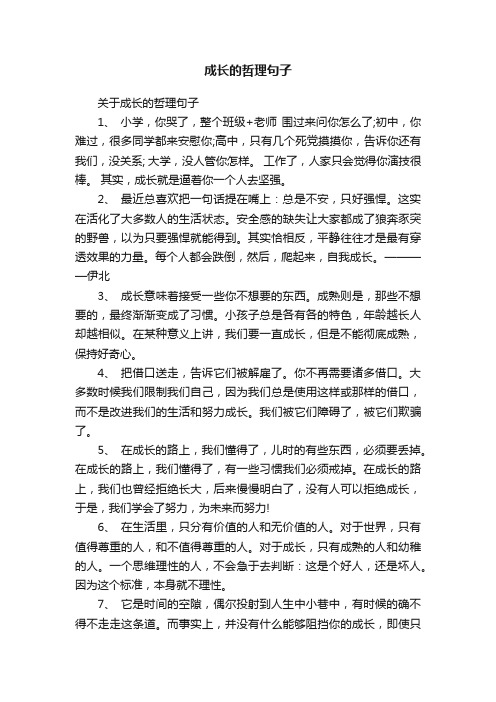 关于成长的哲理句子