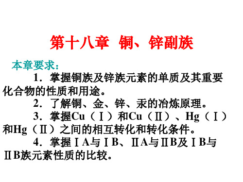 无机化学(6)铜锌副族