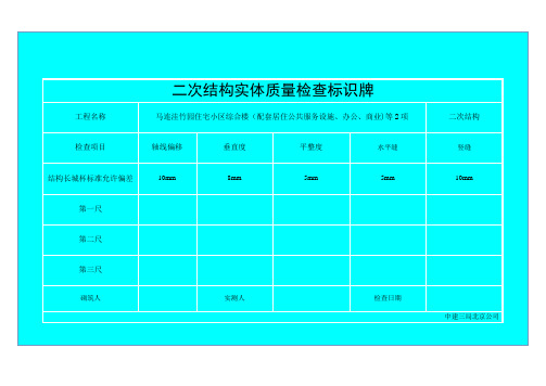 二次结构结构实体标识牌