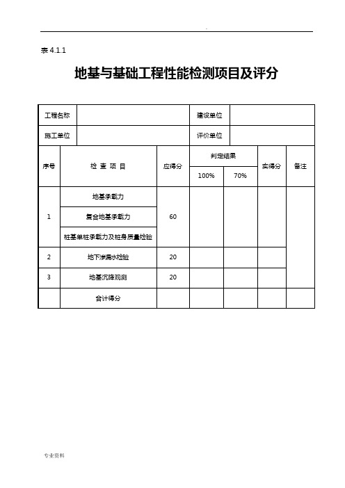 建筑工程施工质量评价标准(全套表格)