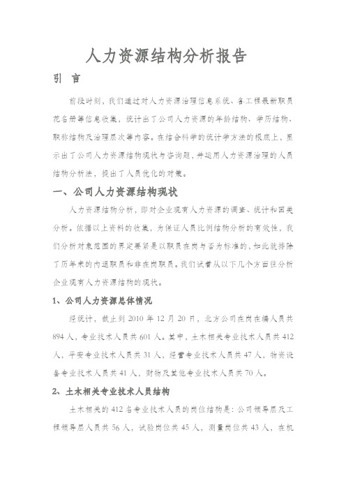 公司人力资源结构分析