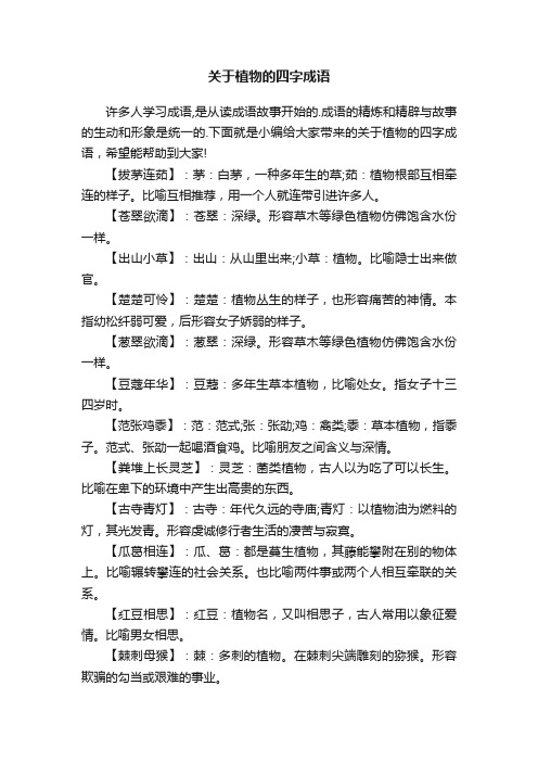 关于植物的四字成语