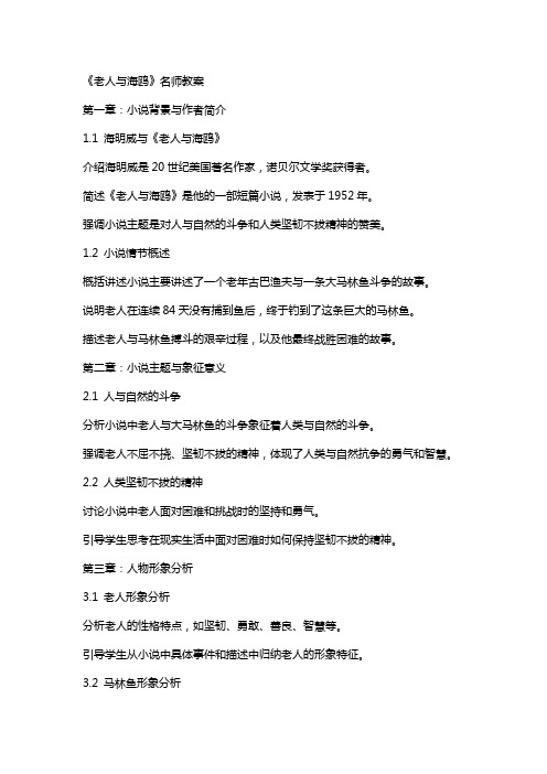 《老人与海鸥》名师教案