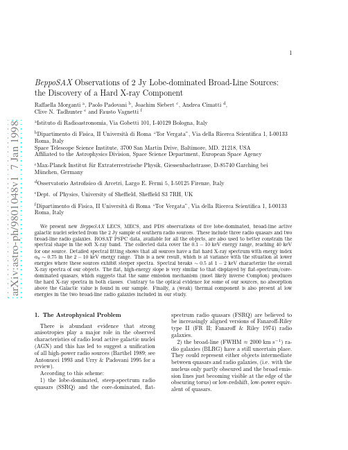 BeppoSAX Observations of 2 Jy Lobe-dominated Broad-Line Sources the Discovery of a Hard X-r