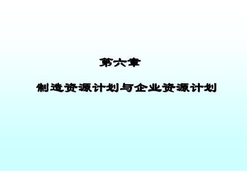 制造资源计划与企业资源计划