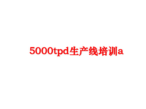 最新5000tpd生产线培训a