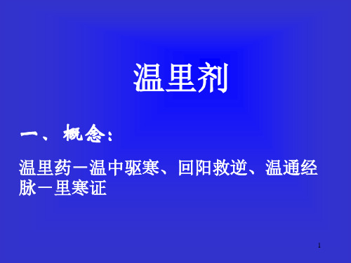 经典：方剂学课件-5.温里剂