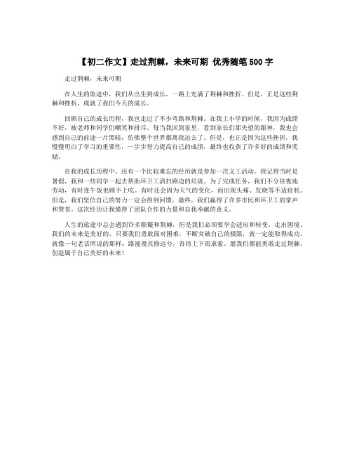 【初二作文】走过荆棘,未来可期 优秀随笔500字