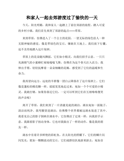 三年级作文那次玩得真高兴之和家人一起去郊游度过了愉快的一天