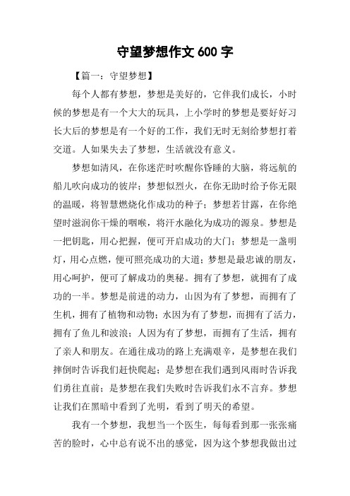 守望梦想作文600字