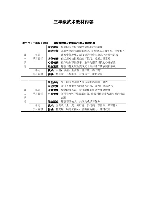 三年级武术教材