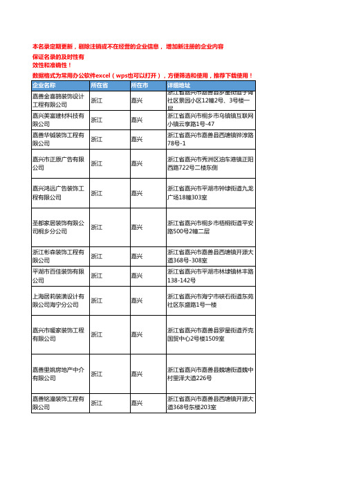 2020新版浙江嘉兴装修企业公司名录名单黄页联系方式大全84家