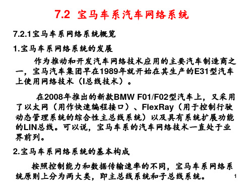 汽车网络技术-第7.2章-宝马车系汽车网络系统PPT课件