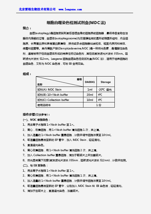 细胞自噬染色检测试剂盒(MDC法)