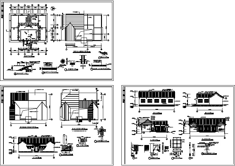 木结构庵堂建筑施工设计图