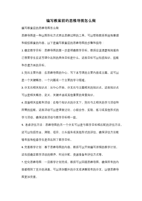 编写教案前的思维导图怎么做