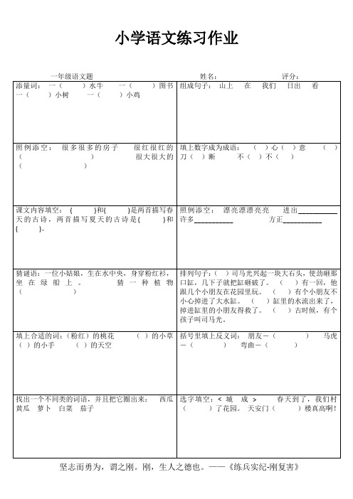 小学语文练习作业50