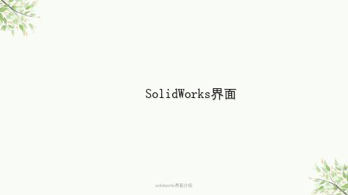 solidworks界面介绍课件