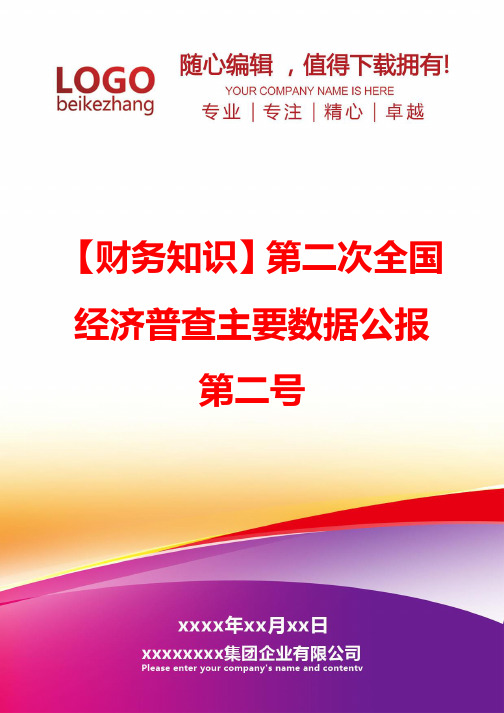 精编【财务知识】第二次全国经济普查主要数据公报第二号