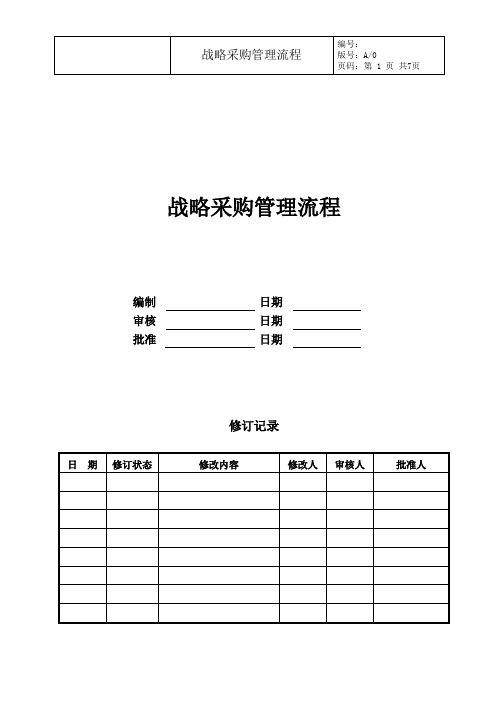 战略采购管理流程