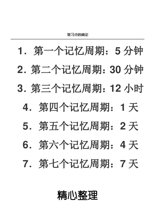 (完整版)艾宾浩斯记忆曲线+背重点高中英语单词方法表格模板