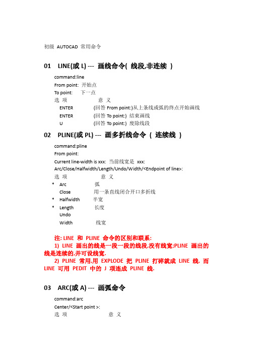 AUTOCAD常用命令