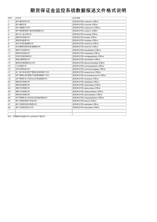 期货保证金监控系统数据报送文件格式说明