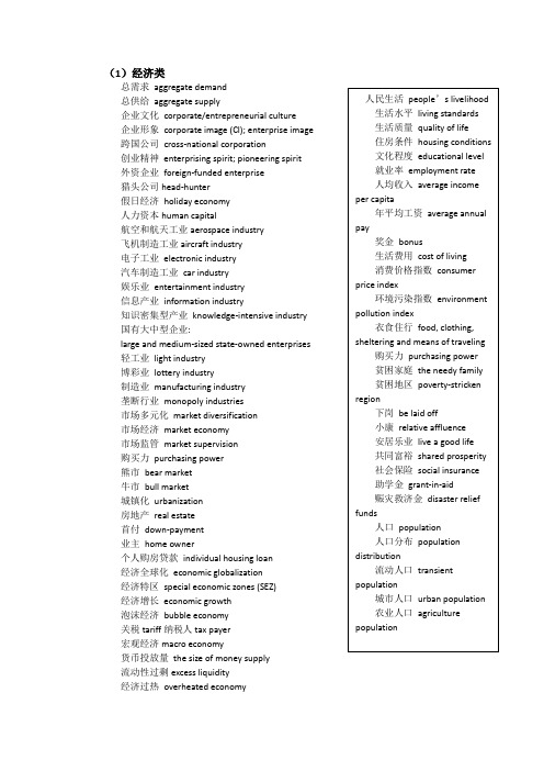 英语六级翻译常见词汇