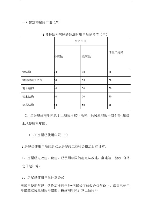 建筑物成新率计算