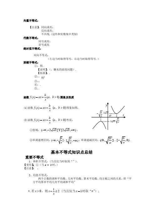 基本不等式知识点归纳