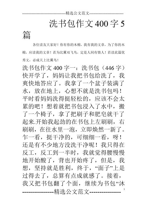 洗书包作文400字5篇