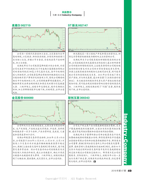 风险警示：麦趣尔、S新光、金花股份