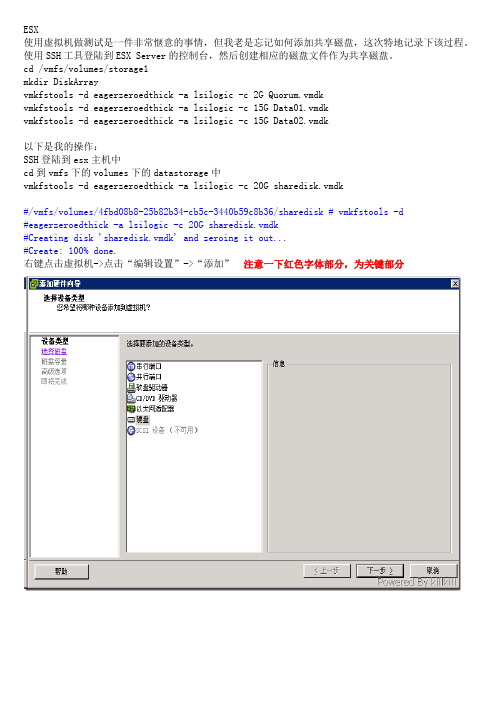 ESXI5中添加共享磁盘