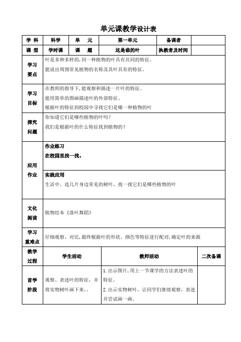 小学科学一上4-6 教案