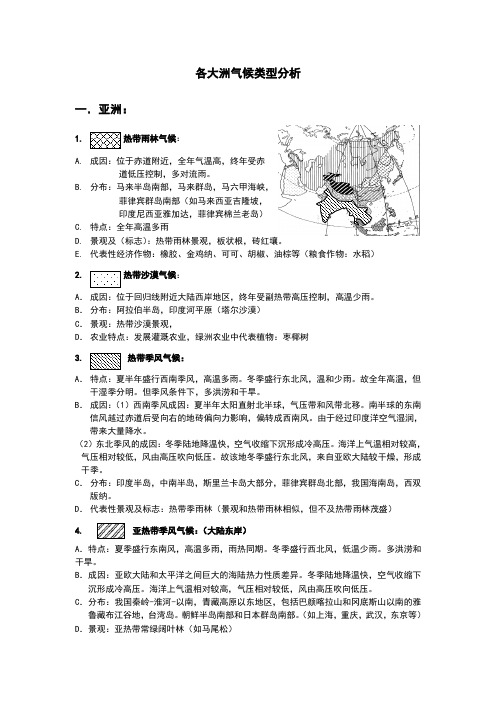 七大洲气候类型分析