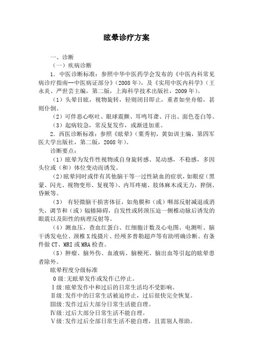 眩晕诊疗方案