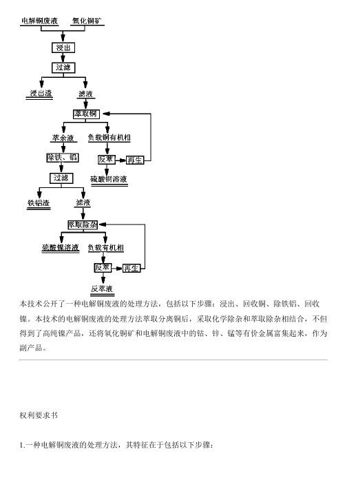 电解铜废液的处理方法与设计方案