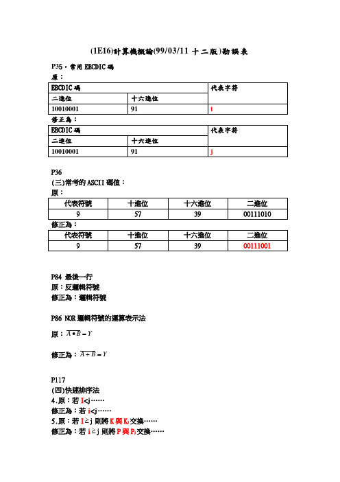 1E16计算机概论990311十二版勘误表