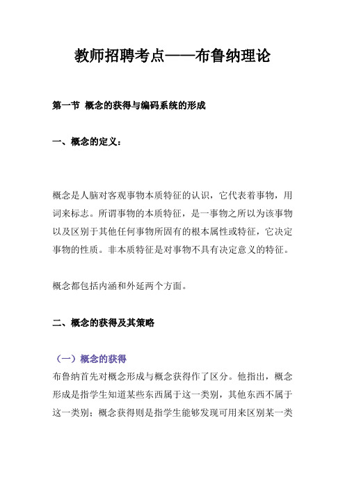 教师招聘考点——布鲁纳理论