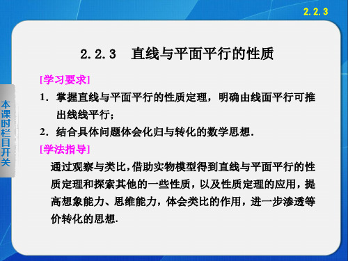 高中数学必修二：2.2.3直线与平面平行的性质课件