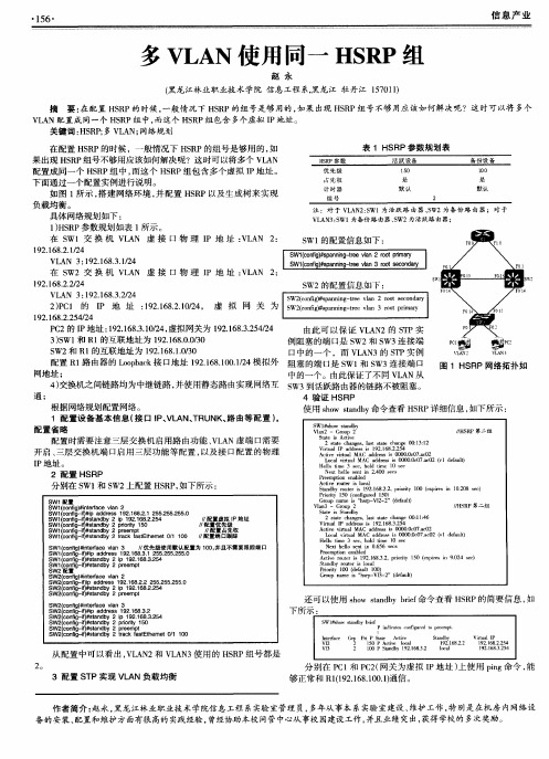 多VLAN使用同一HSRP组