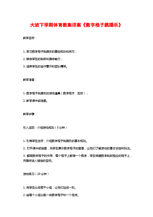 大班下学期体育教案详案《数字格子跳踢乐》 (2)