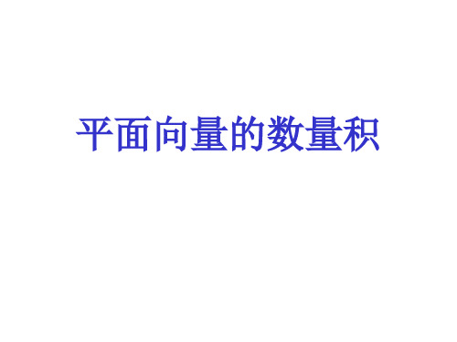 平面向量的数量积(整理2019年11月)