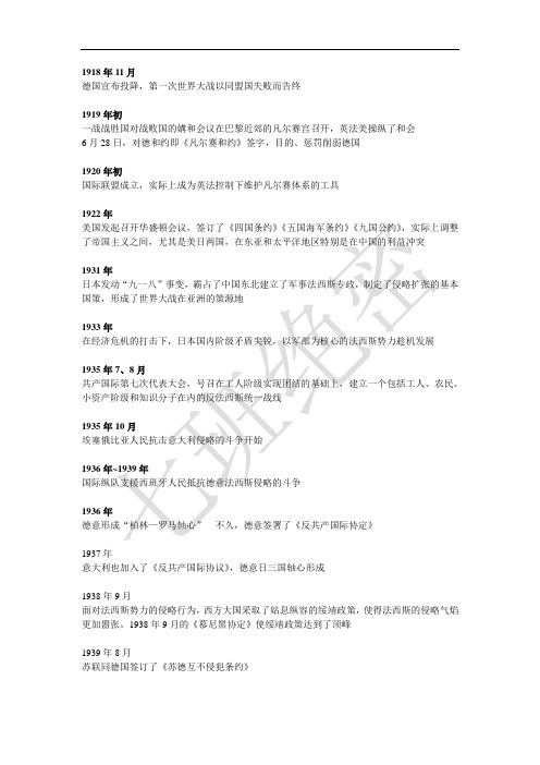 二战时间表